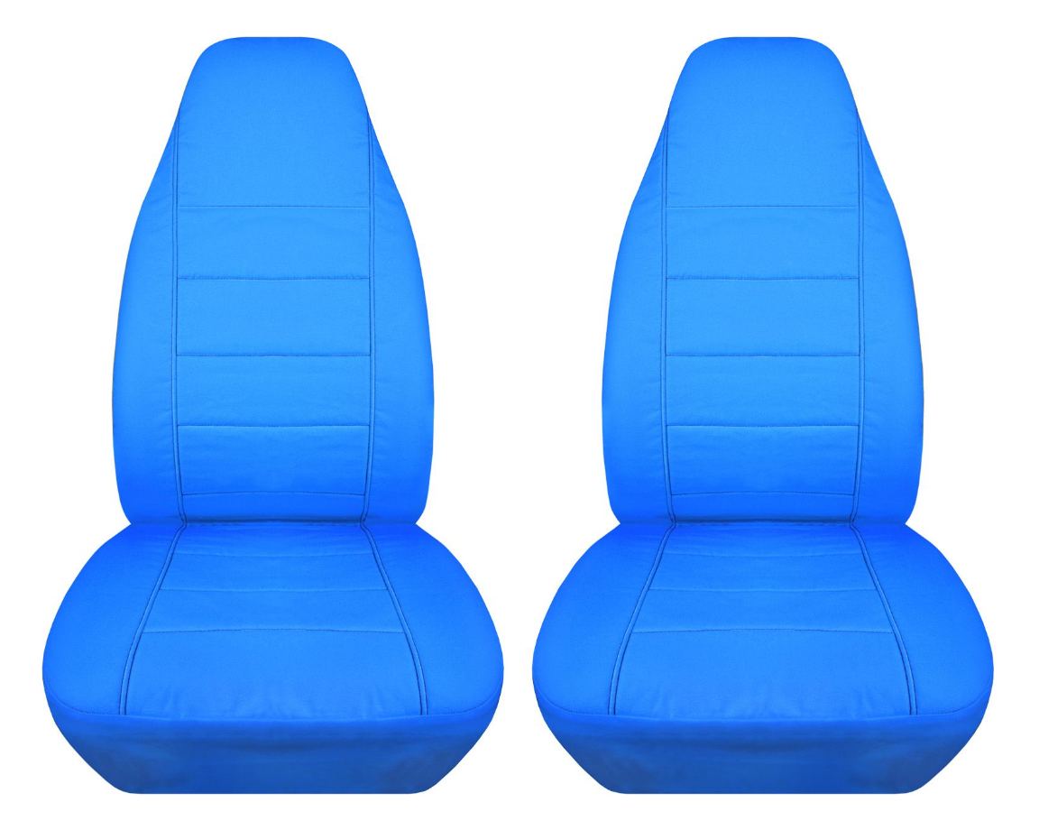 Light Blue and Neon Green Seat Covers